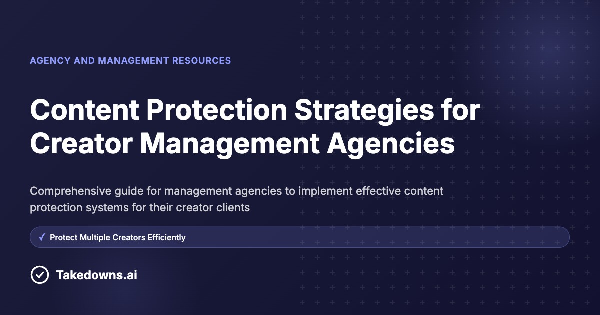 Painel de controlo da proteção de conteúdos da agência com monitorização de múltiplos criadores