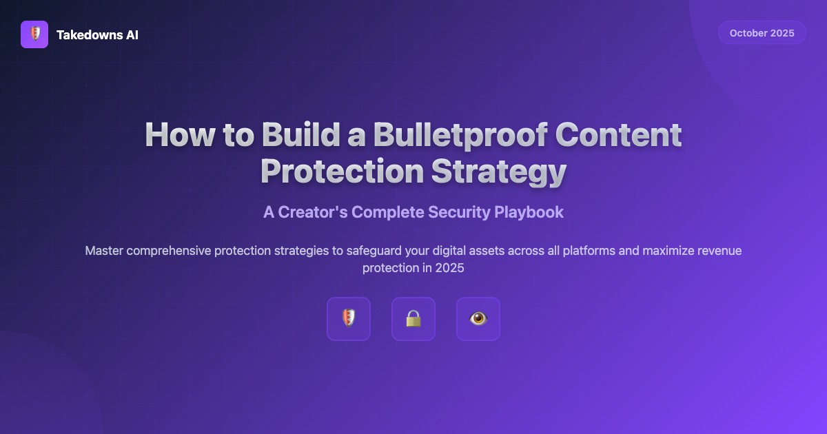 Comprehensive content protection strategy dashboard showing multi-platform monitoring and security metrics