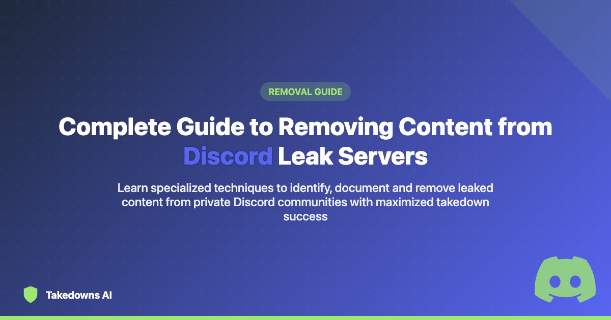 Discord content removal process visualization showing key steps and server structure