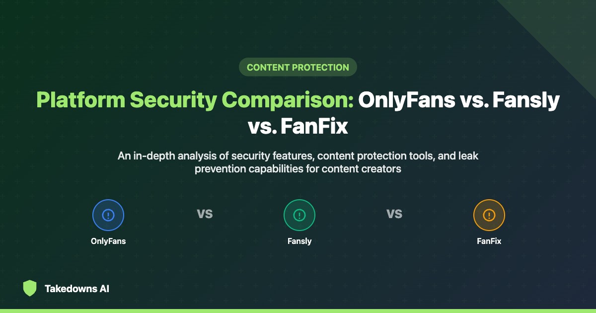 Comparison of security features across OnlyFans, Fansly, and FanFix platforms